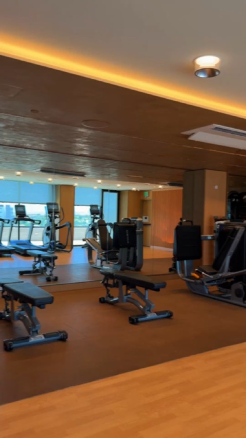 Hotel gym on the road