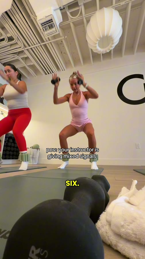 Pilates class with weights