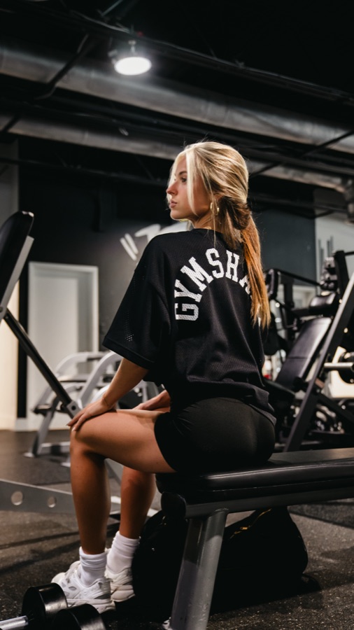 Gymshark mesh jersey in the gym